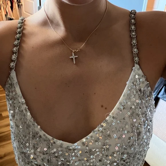 Show Me Your MuMu Silver Sequin Mini Dress - Picture 4 of 6